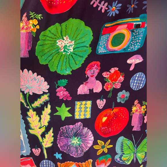 2023 Gorman mushroom fantasy dress 40’s style details Size:6 waist:27 in viscose - Picture 8 of 11